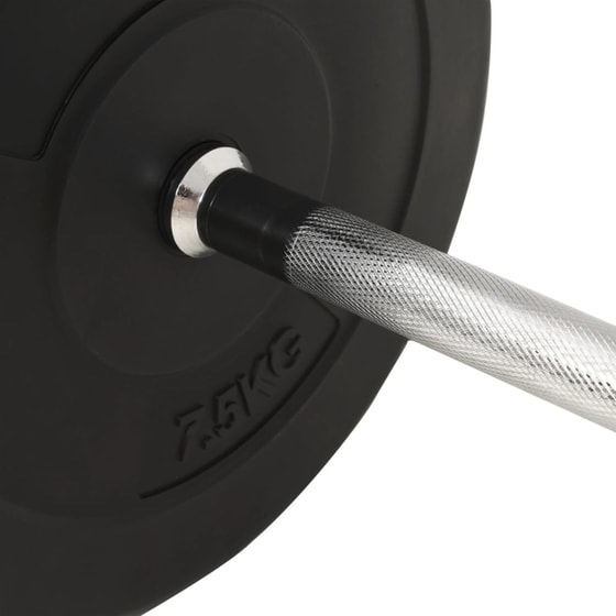 Σετ Ίσια Μπάρα Φ25mm 2kg VidaXL 91398 140 cm από Ατσάλι με 6 Δίσκους Βαρών 27.5kg και 2 Κολάρα image 4