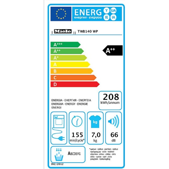 Στεγνωτήριο Ρούχων MIELE TWB 140 WP Με Αντλία Θερμότητας 7 kg Λευκό image 3
