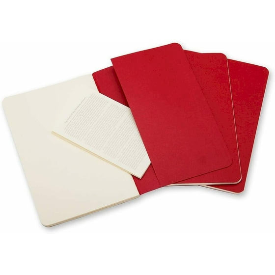 Σημειωματάριο Moleskine Plain Cahier Large Κόκκινο (3 τμχ) image 3