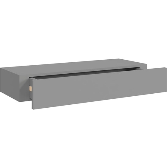 Ράφια Τοίχου VidaXL με Συρτάρι από MDF 60x23.5x10 cm 2 Τμχ- Γκρι image 6