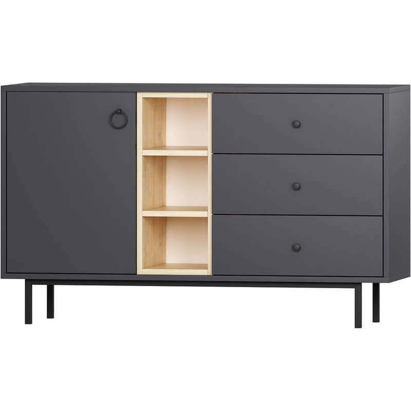 Μπουφές 24Mall Bigio από Μοριοσανίδα 130x40x48.6 cm - Ανθρακί 24MALL