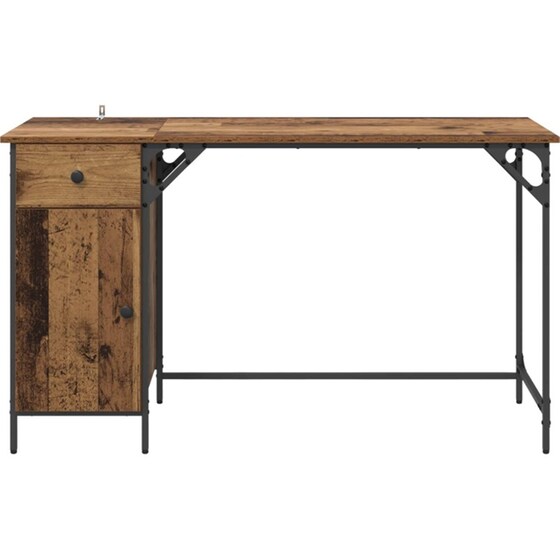 Γραφείο Υπολογιστή VidaXL 131x48x75 cm - Παλιό Ξύλο image 4