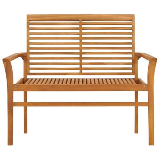 Παγκάκι Κήπου VidaXL με Μαξιλάρι 112x55x94 cm από Μασίφ Ξύλο Teak - Μπορντό image 3