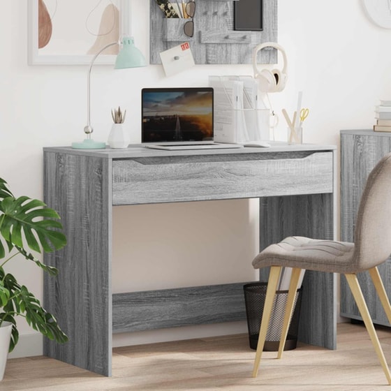 Γραφείο VidaXL με Συρτάρι και Αποθήκευση 100x50x78 cm - Γκρι Sonoma image 2