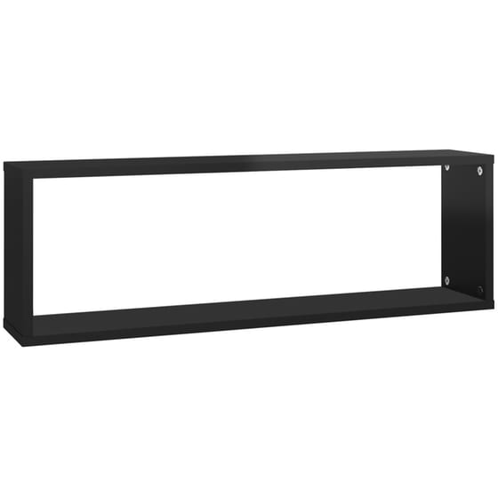 Ράφια VidaXL από Μοριοσανίδα Σετ 4 Τμχ 80x15 cm - Μαύρα image 2