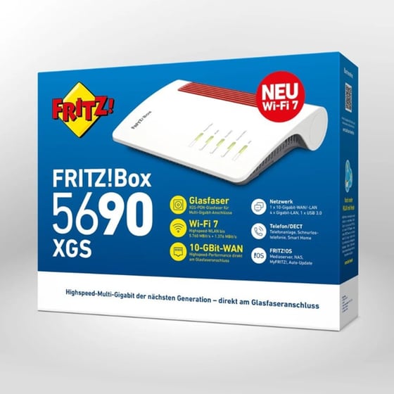 AVM FRITZ!Box 5690 XGS Ασύρματο Router Wi-Fi 7 με 1 Θύρα Ethernet - Λευκό image 2