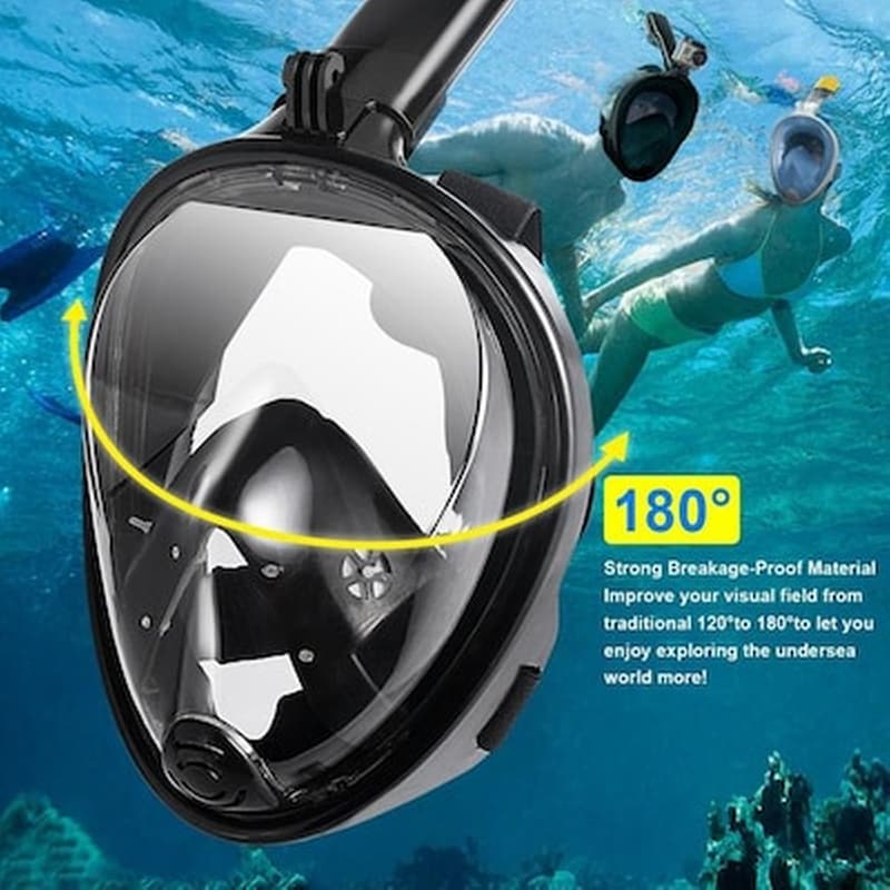 Μάσκα Θαλλάσης Full Face Με Αναπνευστήρα Και Βάση Για Action Camera Xifias Full Face Snorkel Mask