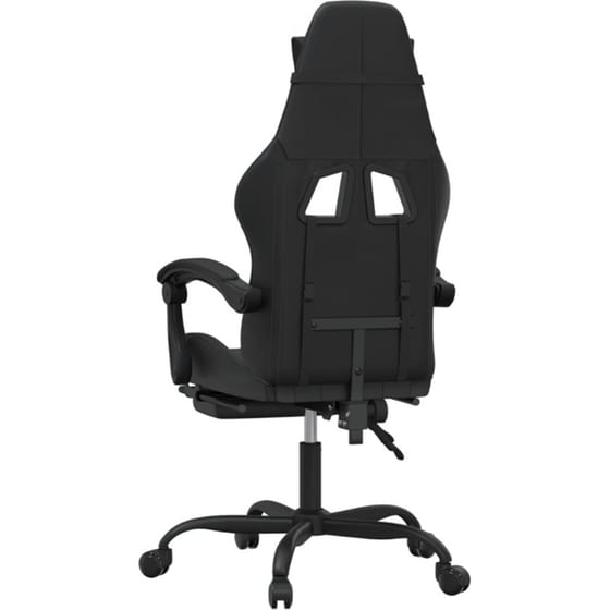 Καρέκλα Gaming VIDAXL 3143903 με Υποπόδιο από Τεχνητό Δέρμα - Μαύρη image 3
