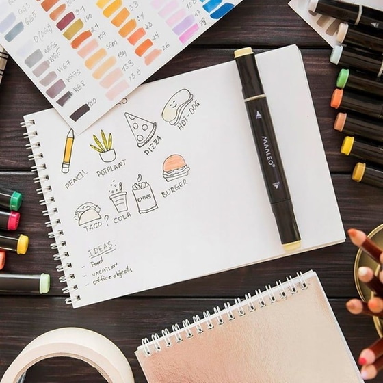 Επαγγελματικοί Μαρκαδόροι Ζωγραφικής Aria Trade Διπλή Μύτη Board και Fine 2.0 mm (80 Τεμάχια) image 14