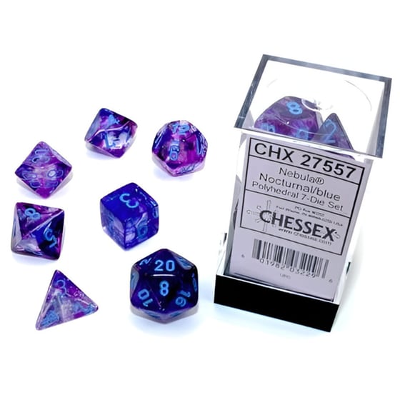 Σετ Ζάρια - 7 Dice Set Nebula Luminary Nocturnal Blue image 0