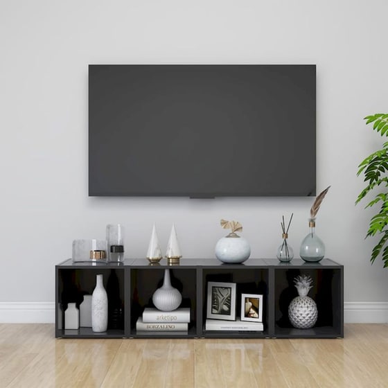 Έπιπλα Τηλεόρασης Vidaxl Μοριοσανίδα 4 Τμχ  37x35x37cm  - Γκρι image 7