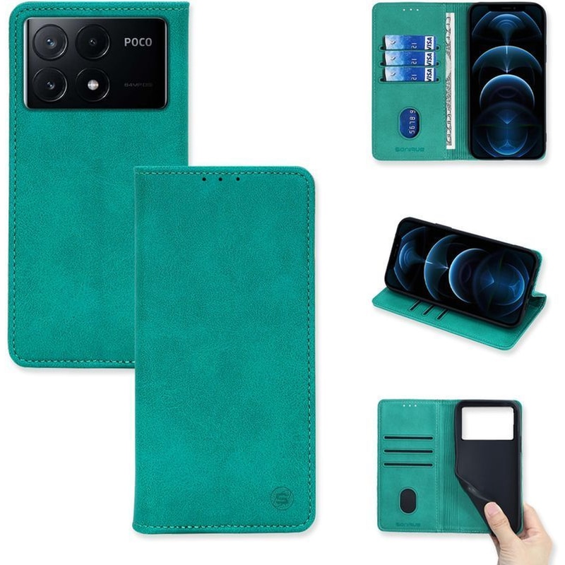 Θήκη Πορτοφόλι Vintage Magnet Wallet Sonique Xiaomi Poco X6 Pro 5g Βεραμάν