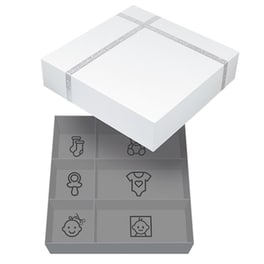 Dooky Σετ Δώρου Κουτί Αναμνήσεων Και 3d Αποτύπωμα Silver Deluxe