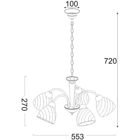 Φωτιστικό Οροφής Πολύφωτο Aca Decor Byron Dlx7395br Μεταλλικό - Μπρονζέ image 1