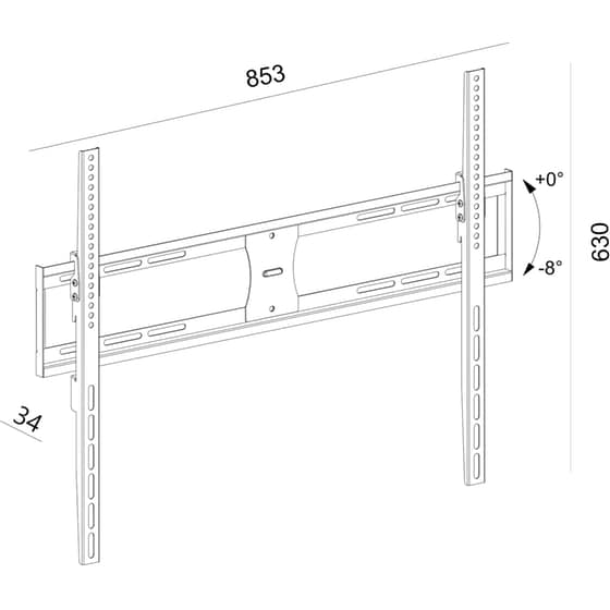Βάση Τηλεόρασης Επιτοίχια Sonora Wonderwall 800 Tilt Σταθερή με Κλίση για 50" - 80" έως 65kg image 2
