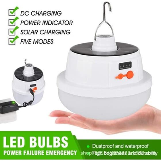 Ηλιακή Λάμπα Led 100 Watt Με 42 Leds Και Γάντζο Solar Emergency Charging Lamp image 1