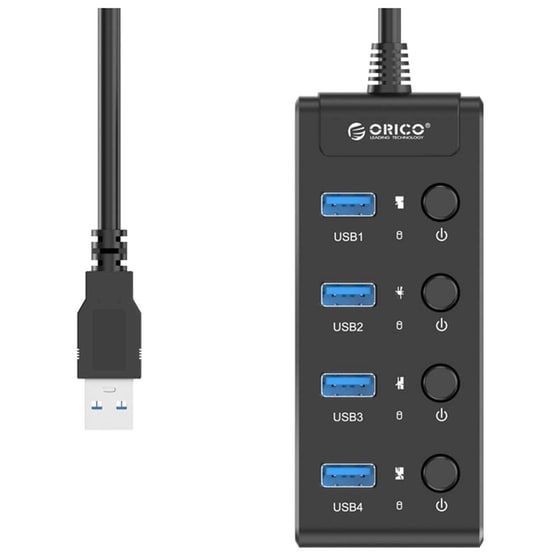 Orico W9PH4-U3-V1-BK-BP USB Hub 4-Port USB 3.0 συμβατό με USB-A image 3