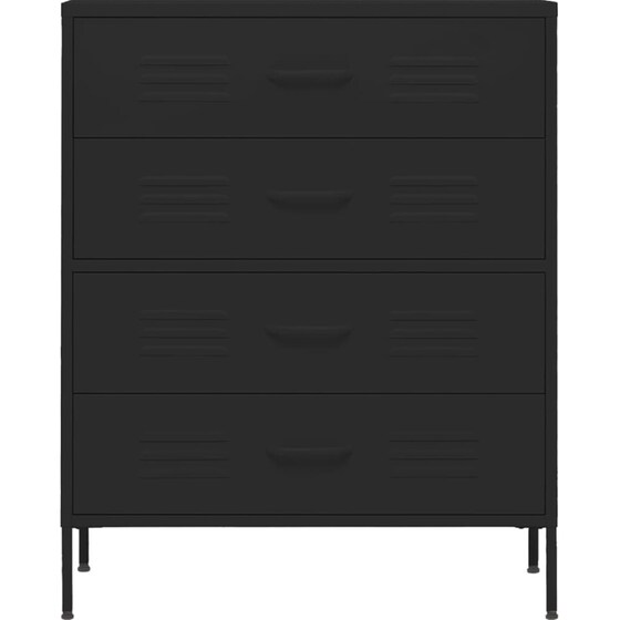 Συρταριέρα Vidaxl από Ατσάλι 80x35x101,5cm - Μαύρο image 2
