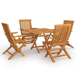 Vidaxl Σετ Τραπεζαρίας Κήπου 5 Τεμαχίων Από Μασίφ Ξύλο Teak