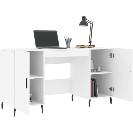 Γραφείο VidaXL από Επεξεργασμένο Ξύλο 140x50x75 cm - Λευκό image 3