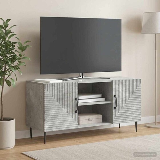 Έπιπλο Τηλεόρασης VidaXL 102x34.5x50 cm - Γκρι Σκυροδέματος image 3