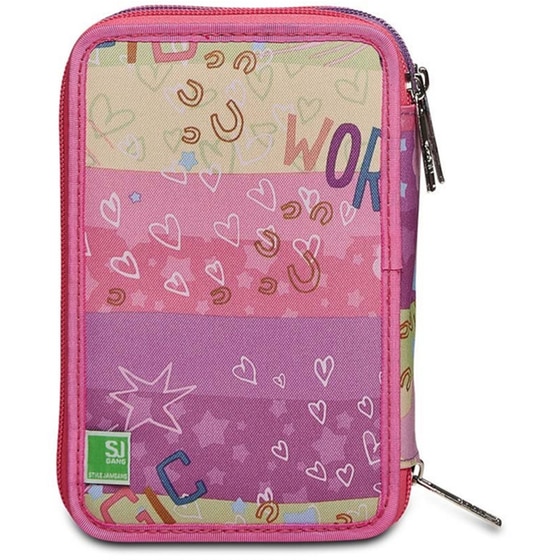 Κασετίνα Παραλληλόγραμμη Seven Ever Rayly Girl Τριπλή Ροζ image 1