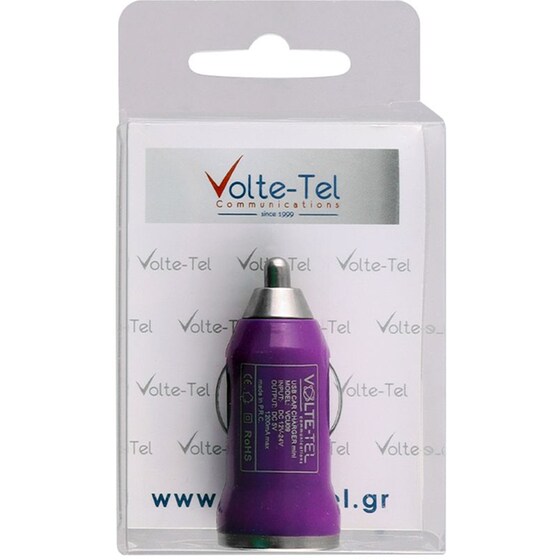 USB MINI VCU09 1200MA PURPLE ΦΟΡ/ΗΣ ΑΥΤΟ image 3