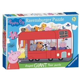 Ravensburger Peppa Pig London Bus, 24pc Giant Shaped Floor Jigsaw Puzzle