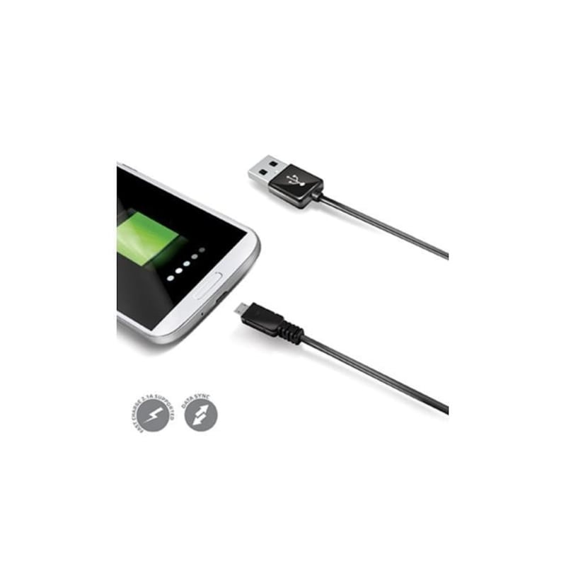 Καλώδιο Celly USB-A σε microUSB 1m - Μαύρο