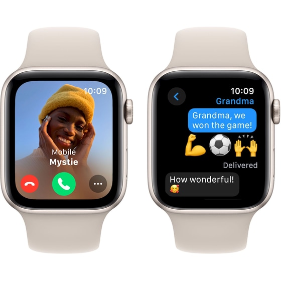 Apple Watch SE Starlight Aluminium GPS 44mm - Starlight Sports Band Medium/Large image 3