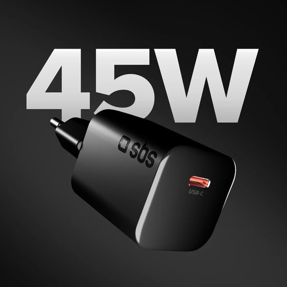 Φορτιστής Πρίζας SBS Ultra-Compact USB-C 45W - Black image 1