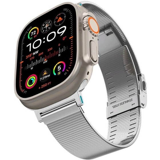 Λουράκι Apple Watch Ultra2/ultra1/se/10/9/8/7/6/5/4 (49/46/45/44mm) - Spigen Sleek Link Από Ανοξείδωτο Ατσάλι - Silver (amp07224) image 0