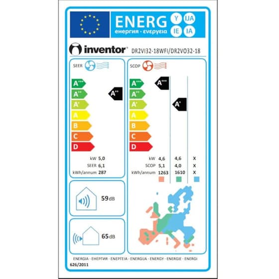 INVENTOR Dark DR2VI32-18WFI/DR2VO32-18 Κλιματιστικό Inverter 18.000 BTU A++/A+++ με Ιονιστή & WiFi image 4
