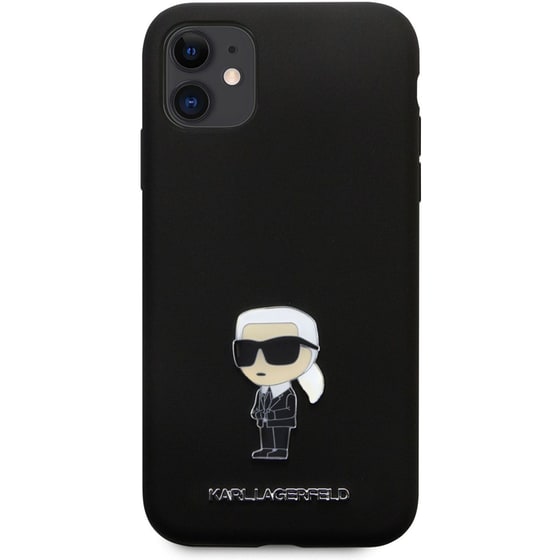Θήκη Apple iPhone 11 - Karl Lagerfeld Ikonik Metal Pin Hard Case - Black image 0