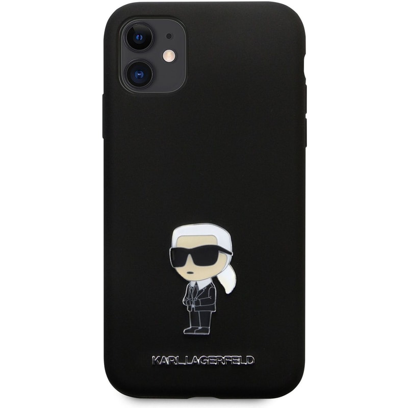 KARL LAGERFELD Θήκη Apple iPhone 11 - Karl Lagerfeld Ikonik Metal Pin Hard Case - Black