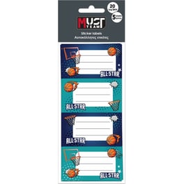 Αυτοκόλλητες Ετικέτες Must Basketball (5 Φύλλα - 20 Τεμάχια)