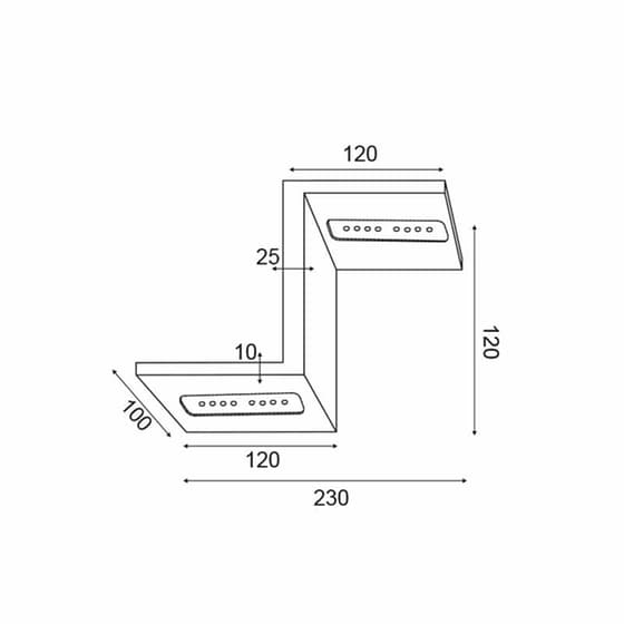 Απλίκα Τοίχου Led Aca Tetris L36294bk Μεταλλική 23x10x12 cm - Μαύρη image 1