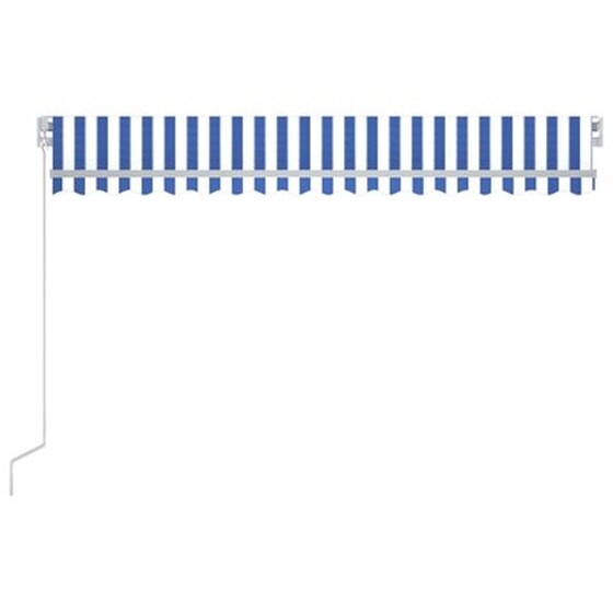 Τέντα Vidaxl Συρόμενη Χειροκίνητη με LED 400x350cm - Λευκό/Μπλε image 4