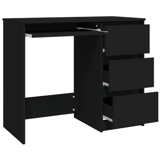 Γραφείο με Συρτάρια VidaXL από Μοριοσανίδα 90x45cm - Μαύρο image 2