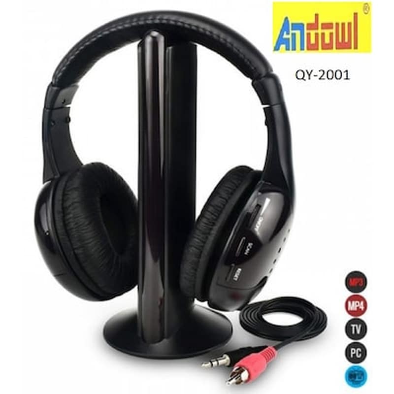 ANDOWL Ακουστικά Headset Andowl QY-2001 Ασύρματα Ακουστικά Κεφαλής Μαύρο