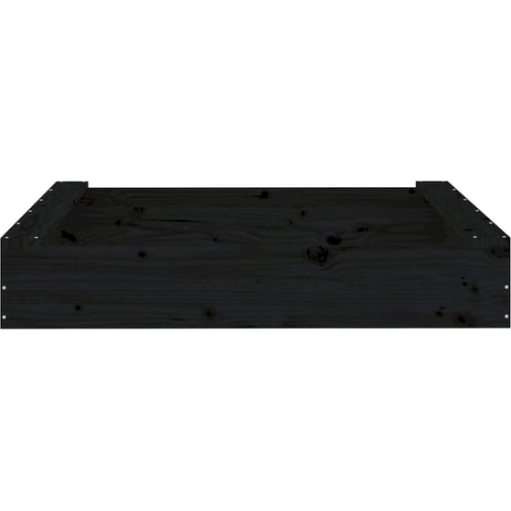 VidaXL Αμμοδόχος με Καθίσματα Τετράγωνη 111x111x20cm Ξύλινη - Μαύρο image 3