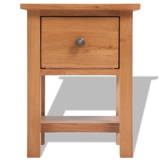 Κομοδίνο Vidaxl Από Μασίφ Ξύλο Δρυός Και Mdf 2τμχ 36x30x47 cm - Φυσικό image 4