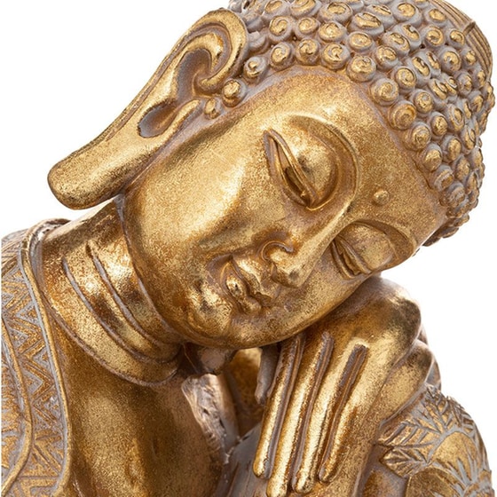 Διακοσμητική Φιγούρα Spitishop Βούδας Polyresin 17.5x23cm - Χρυσό/Γκρι image 1