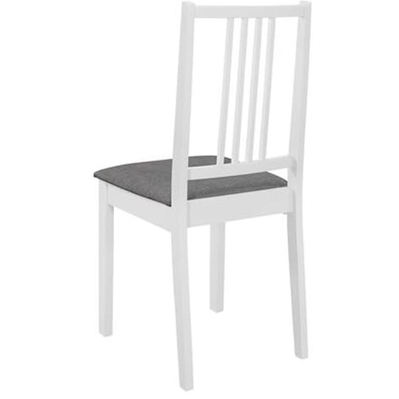 Καρέκλες Τραπεζαρίας Vidaxl από Μασίφ Ξύλο Με Μαξιλάρια 4 Τμχ - Λευκό/Γκρι image 3