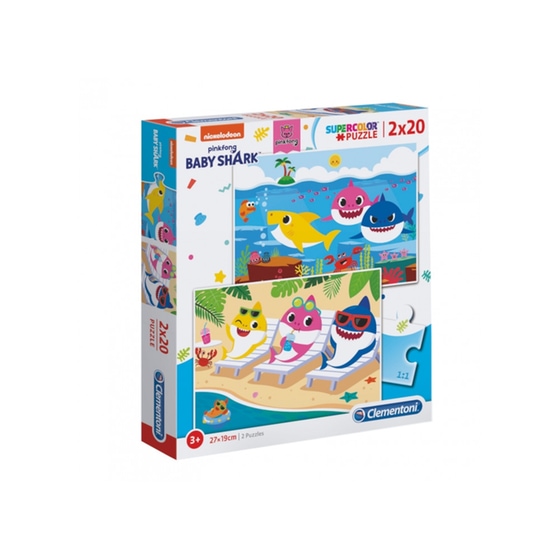 Παιδικό Σετ Παζλ Clementoni Super Color Baby Shark (20/20 Κομμάτια) image 0