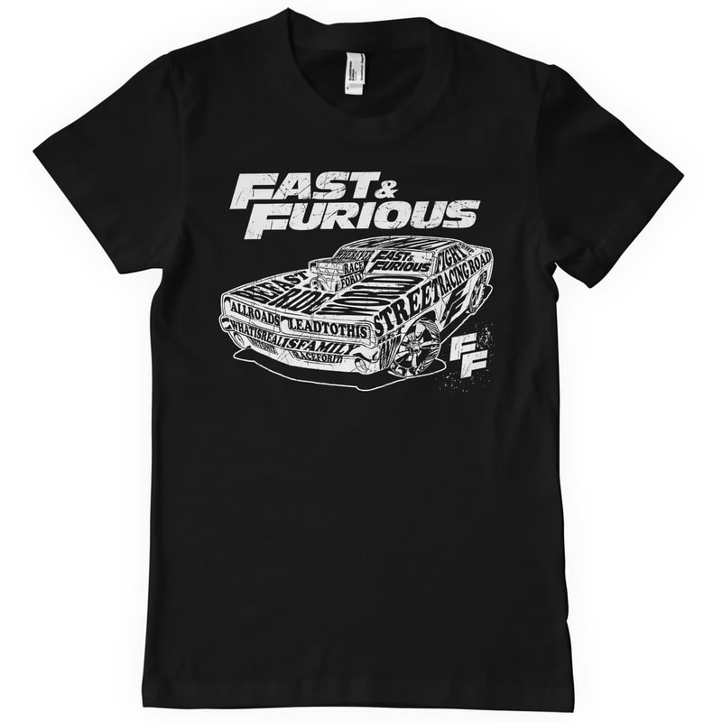HYBRIS T-shirt Hybris Fast And Furious Fluid Of Speed - Μαύρο
