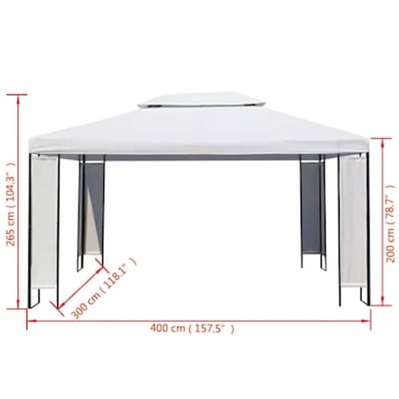 Κιόσκι Vidaxl Ατσάλι 3x4m - Λευκό image 4