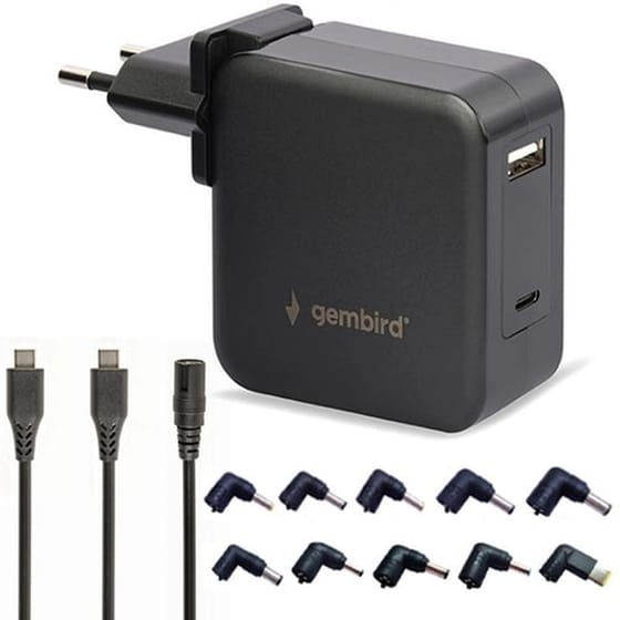 Φορτιστής GEMBIRD NPA-PD60-01 Universal για laptop με σετ βυσμάτων - 60 W image 0