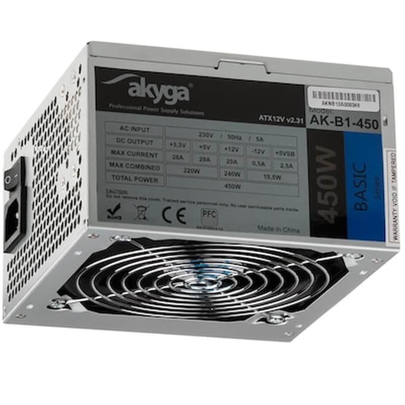 AKYGA Τροφοδοτικό Υπολογιστή Akyga AK-B1-450 450W ATX - Γκρι