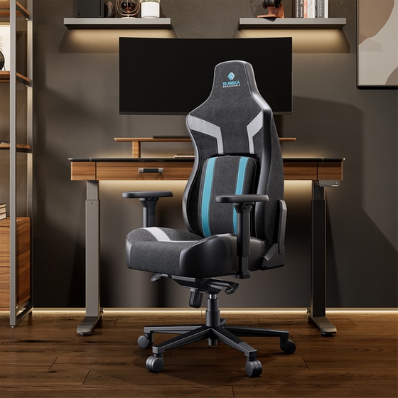 Καρέκλα Gaming Eureka Ergonomic Python II ERK-GC08-BU από Τεχνητό Δέρμα - Μαύρη/Μπλε image 8